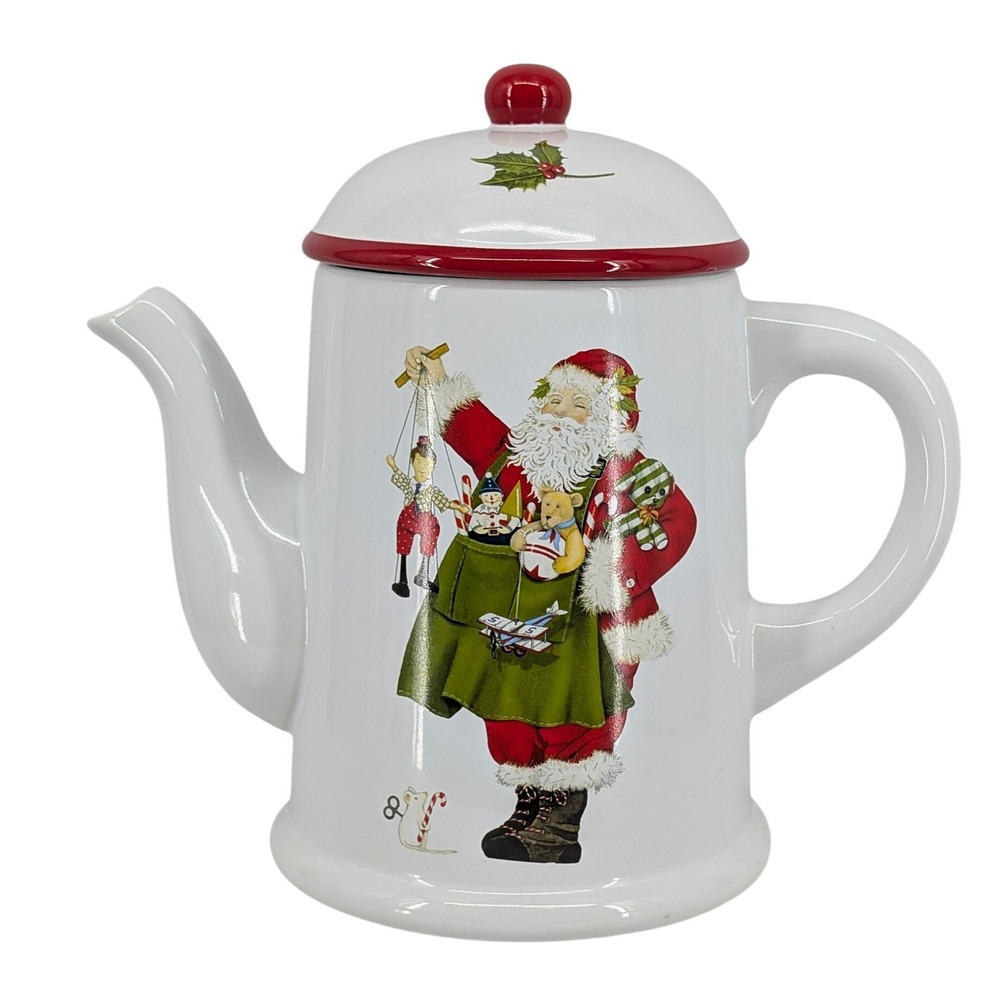 Santa‎ Claus Ceramic Teapot Night Before Christmas One Hundred 80 Degrees